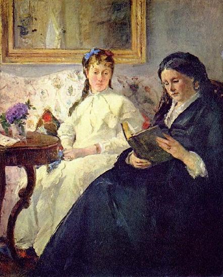 Berthe Morisot Portrait de Mme Morisot et de sa fille Mme Pontillon ou La lecture oil painting image